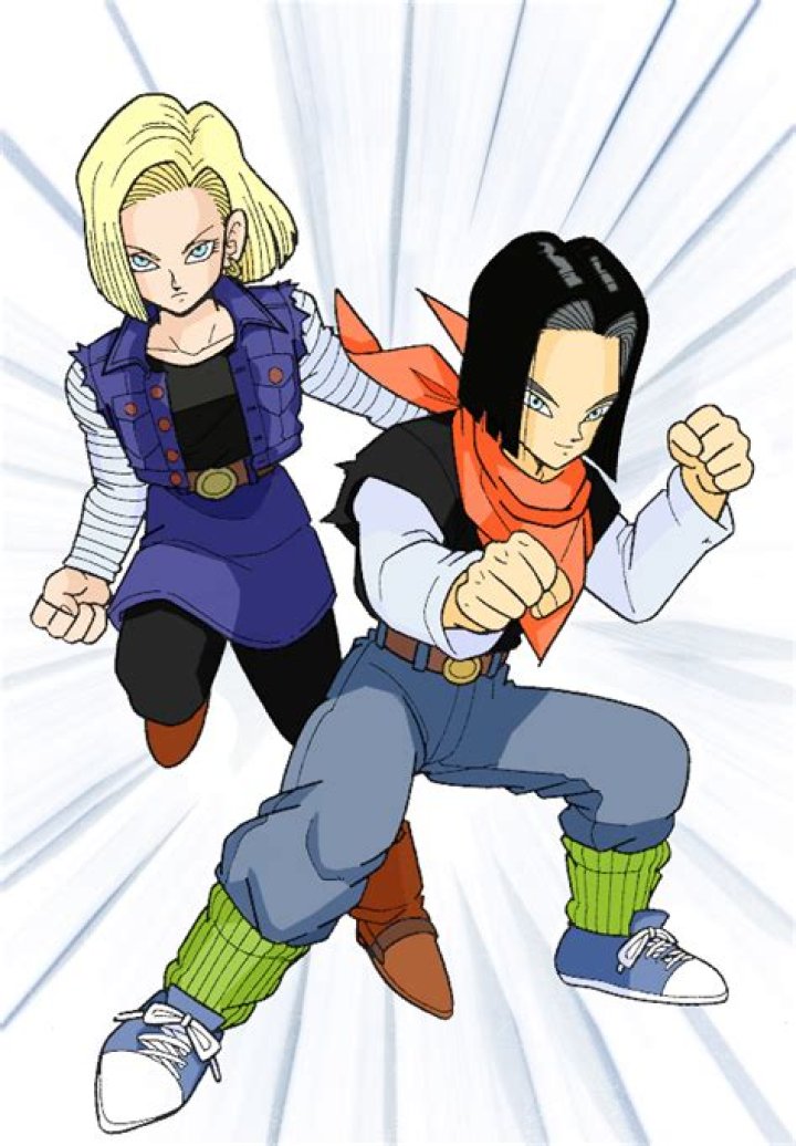 Androids 17 and 18 standing together