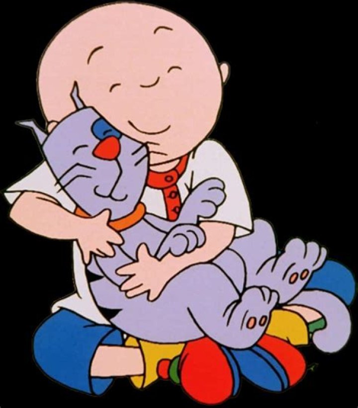 Caillou hugging Gilbert