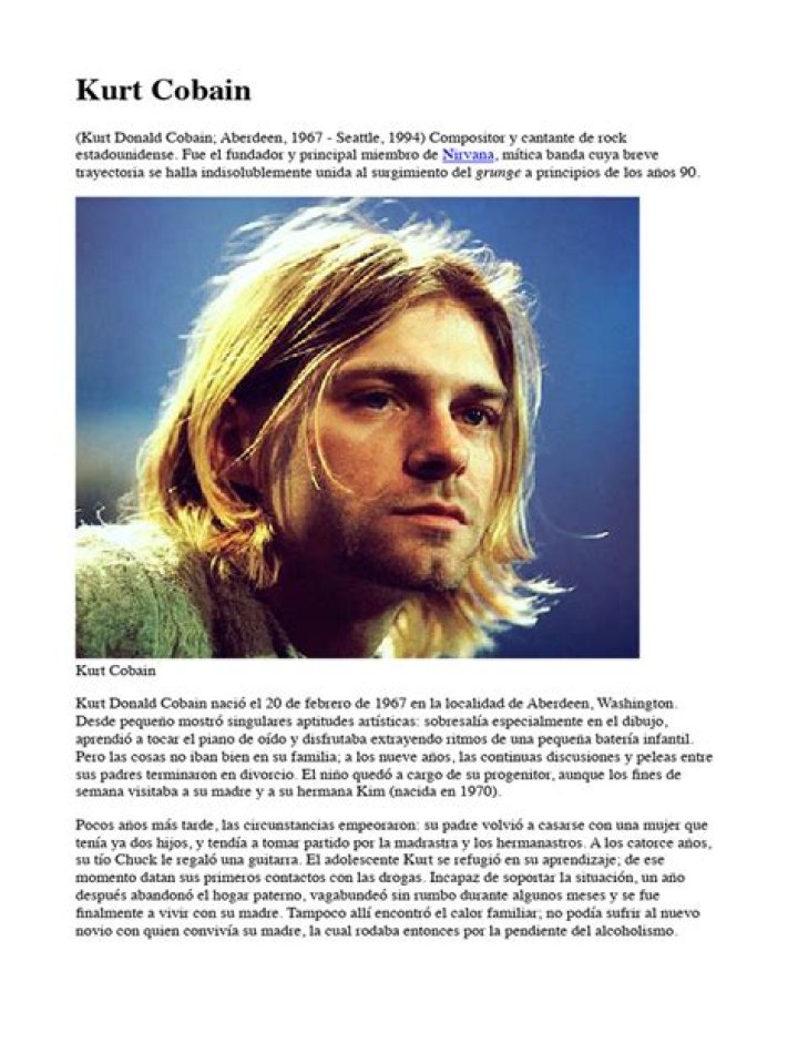 Kurt Cobain Biography